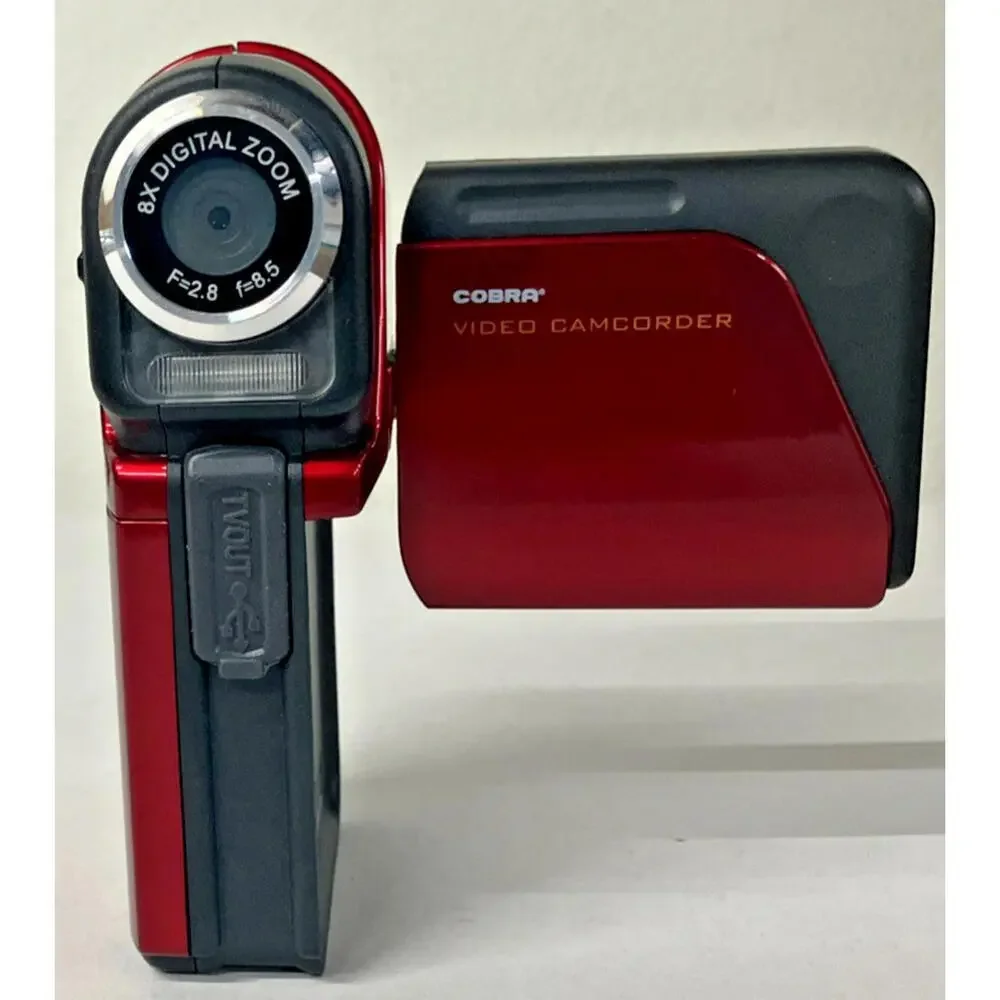 Cobra Digital Camcorder Red DVC2500 64 MB Storage 5 Mega Pixel 8x Zoom